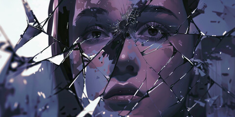 Fractured Reflections: Broken mirrors reflect distorted images of a once-beloved self, haunting reminders of what was lost in the pursuit of oblivion