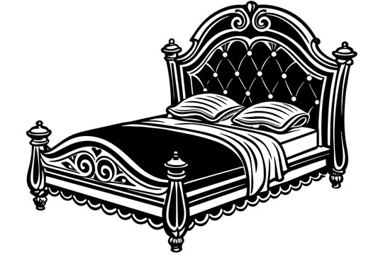 recommend clip art: bed silhouette vector illustration