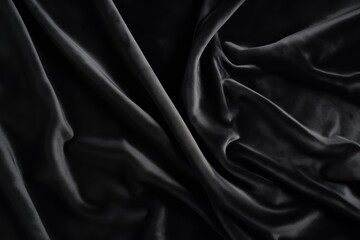 Obraz premium Black velvet texture background, deep abstract patterns, luxurious feel, close-up