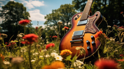 Farm Guitar Rustic Roosters animals