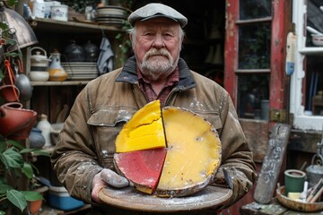 Man Holding Plate With Cheese