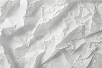 Fototapeta premium White crumpled paper texture background ai generative