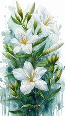 Fototapeta premium Oleander on white background. ai generated