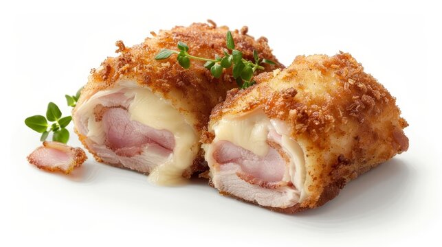 gourmet cordon bleu perfection hyperrealistic culinary masterpiece isolated delicacy haute cuisine icon