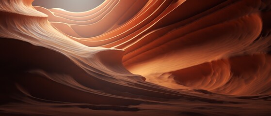 Mars terrain, wave-like formations, surreal abstract, soft lighting, side angle