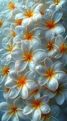 Plumeria on white background. ai generated