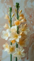 Fototapeta premium Tuberose on white background. ai generated