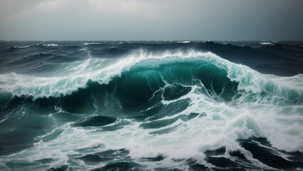 Naklejka premium large wave in the ocean.