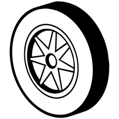 Fototapeta premium Modern Car Wheel Vector Illustration - for various design projects, emphasizing modernity and mobility