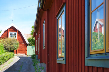 Naklejka premium A view of a traditional building in Sweden