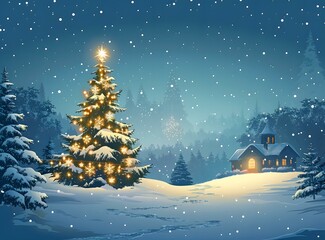 Fototapeta premium Snowy Christmas Eve