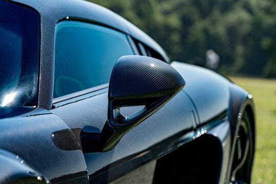 Noble M600 Carbon Fibre Door Mirror Close Up Abstract View
