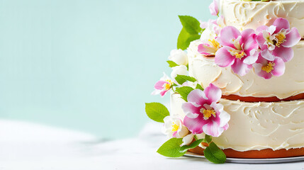 Wedding cake with flowers