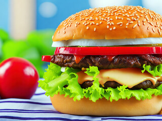 Big tasty hamburger.
