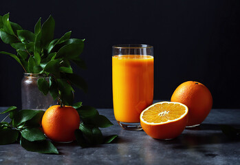 Orange juice and fresh fruits