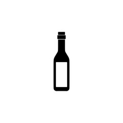 Wine bottle with glass icon isolated on white background
