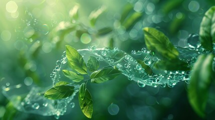 Creative abstract depiction of sustainable business growth, intertwined with nature, eco-conscious practices, green technologies, environmental harmony, innovative design, striking visuals,