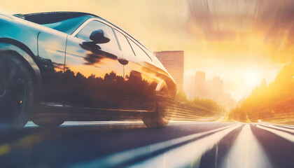 auto, doppelbelichtung, reklame, modern, neu, sonnenlicht, abstrakt, abendrot, orange, werbung, blur, road, anfahrt, kampagne, konzept, sch&ouml;n, cppy space, gestalten, kreativ, design, Hintergrund, ad