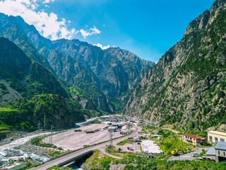 concrete road in a steep mountain gorge
