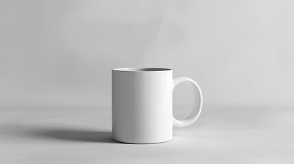 Fototapeta premium White backdrop and blank white of a coffee mug, empty mock up