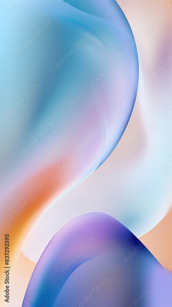 Wall mural artistic abstract background of vivid bubbles in motion with soft-focused colors