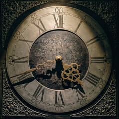 Vintage clock with brass hands