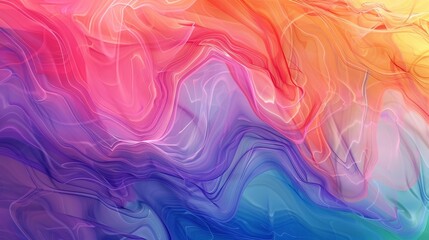 Obraz premium Fluid lines in rainbow hues, illustrating the flow and progress of LGBTQ+ rights (copy space, progress theme, ethereal, Multilayer, park backdrop)