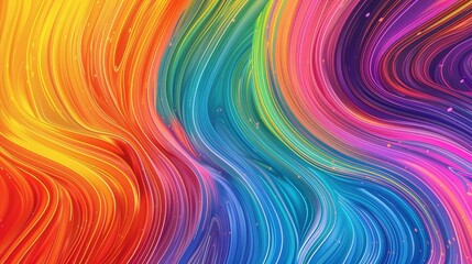 Obraz premium Happy Pride Month abstract background with colorful lines, capturing movement and joy. Ideal for Pride celebrations and LGBTQ+ awareness