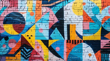 Fototapeta premium Abstract Geometric Street Art Exploration