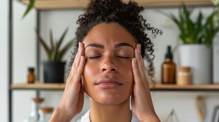Headache relief through temple massage using essential oils