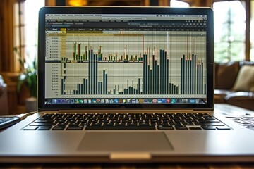 Laptop Computer on Wooden Table