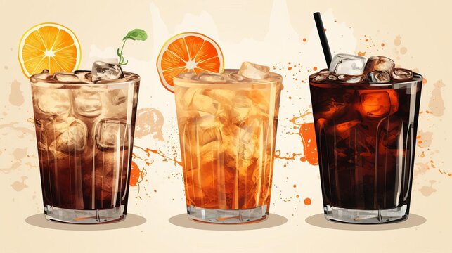 vintage drink design featuring sepia tones, retro elements, and classic patterns