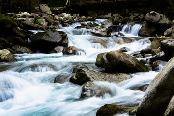 Fototapeta premium mountain river with cascades and waterfalls