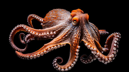Fototapeta premium octopus on black background
