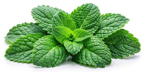 Clear image of fresh mint leaves isolated on a background