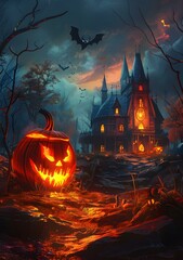 A spooky Halloween night