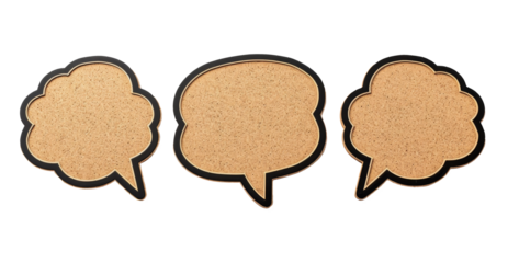 Three cork bubbles with black borders
