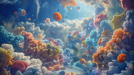 Colorful underwater world on another planet