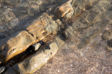 Seascape with rocks and shore of the sea.
Beautiful seascape in mediterranean sea