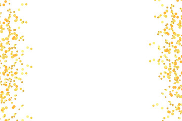 Gold glitter particles texture frame on transparent background