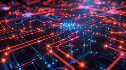 Futuristic AI algorithm visualization
