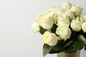 beautiful bouquet of white roses
