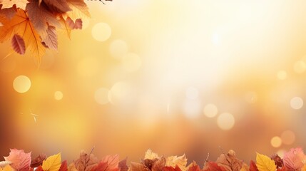 Fototapeta premium autumn leaves background, generative ai