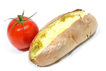 baked potato in isolated background 