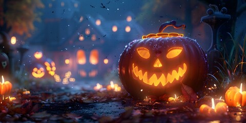 Fototapeta premium Halloween Pumpkin Jack-o-lantern