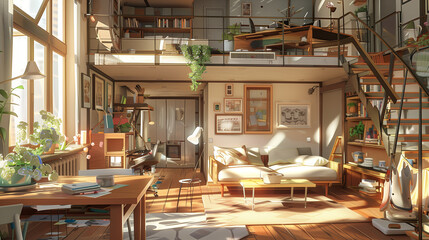 interior of a loft living room