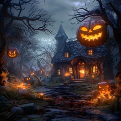 Halloween Pumpkin House
