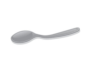 vector design of a tablespoon made of gray iron placed upside down