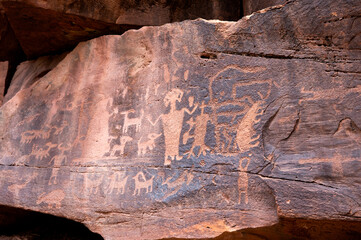 One of many examples of Petroglyphs in Nine Mile Canyon, Utah.