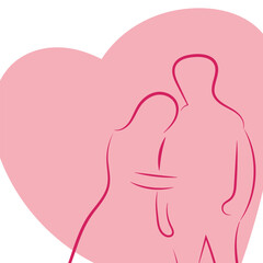 Sketch minimal couple in love drawing line art couple lovely drawn together line love concept with white ioslated background. Abstract,vector,illustration.